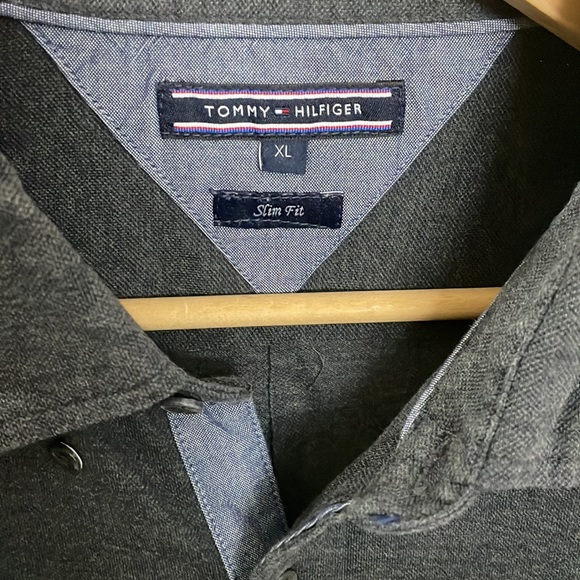 Tommy Hilfiger slim fit charcoal grey shirt - Picture 4 of 7